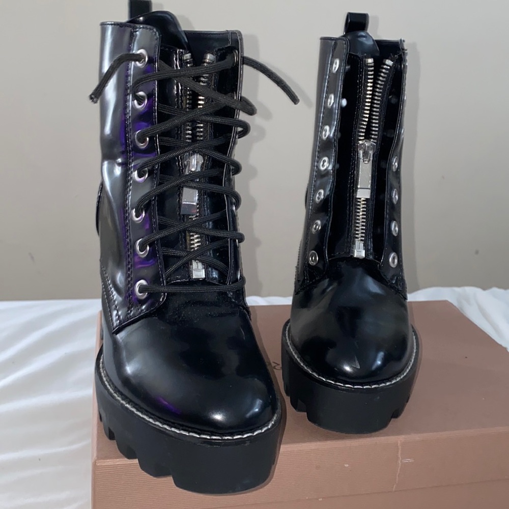Zara chunky heeled boots